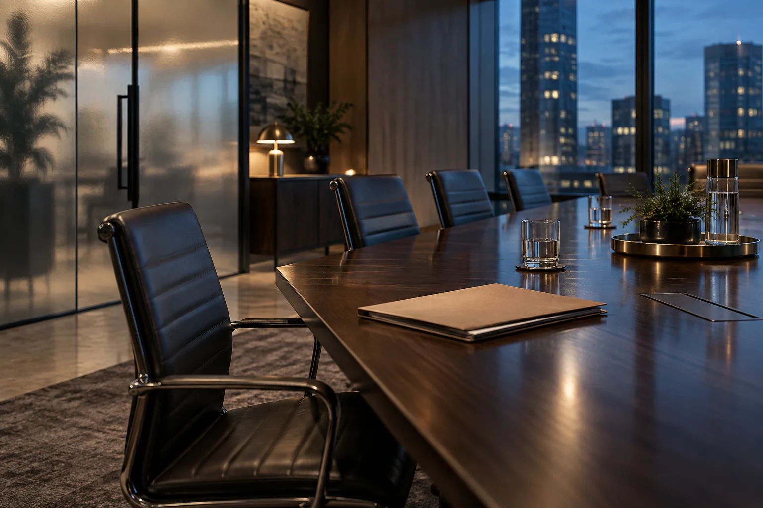 A considered boardroom prepared for an employer-reputation review.